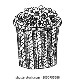 vector, icon pop corn,  zentangl