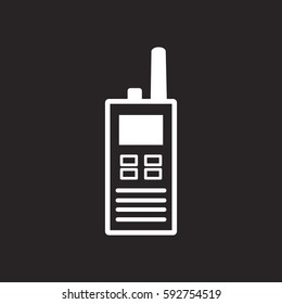 Vector icon portable radio. Walkie talkie logo. 