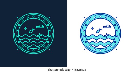 Vector icon of a porthole, linear style