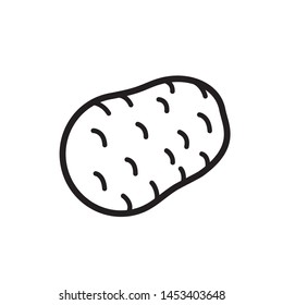 
Vector icon of a potato on a white background.