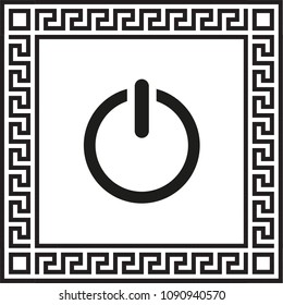 vector icon Power in a frame with a Greek ornament EPS