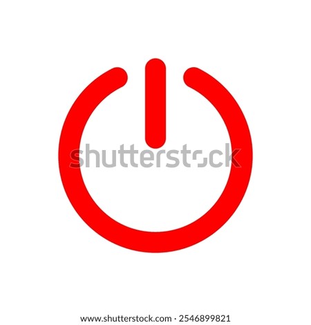 Vector icon of power off, power button symbol flat design