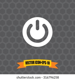 Vector Icon of Power on Dark Gray Background. Eps.10.