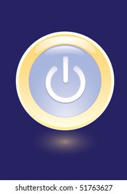 Vector icon with power on sign on blue background