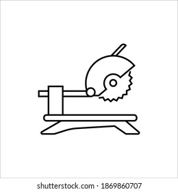 Vector icon of power tool for home and work. Chargeable portable tool. Sawing tool