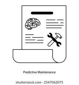 Icono de Vector para herramientas predictivas. Destaca una llave inglesa y un gráfico de análisis para obtener información sobre el mantenimiento.