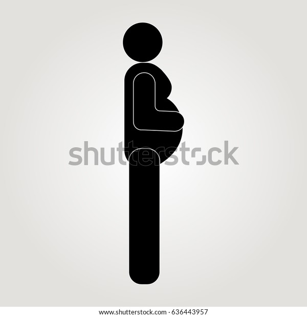 Vector Icon Pregnant Woman Stick Figure Stock Vector (Royalty Free ...