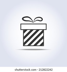Vector icon of present box with shadow