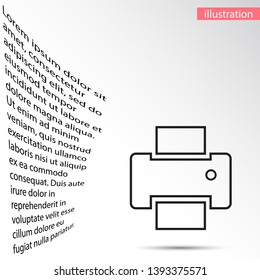 Vector icon Printer 10 EPS . Lorem Ipsum Illustration design