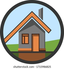 Vector icon of private house