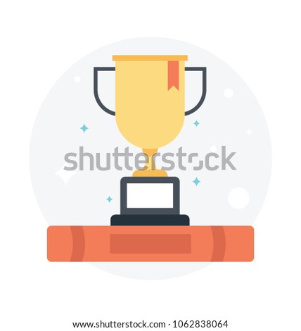 
Vector icon for prize, trophy, award, winning cup and champion 
