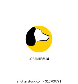 vector icon of profile of a dogs face as a logo