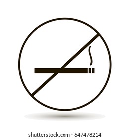 Vector icon prohibits smoking. Place indicating smoking is prohibited. No smoking