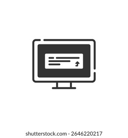 Vector Icon of Prompt Input on Computer Screen (Generative AI Dialogue, Chat, Question)