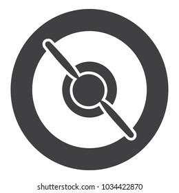 Vector icon propeller  of airplane isoletad on white background. 