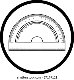 vector icon of protractor