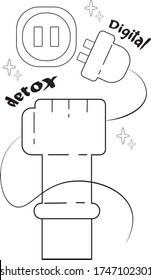 Vector icon for pulling out the socket