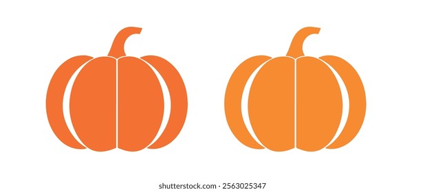 Vector icon of pumpkin. pumpkin in a flat design, with a flat vector illustration isolated on a white background. vector illustration, Halloween and Thanksgiving element 