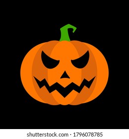 Vector icon of pumpkin ghost. Halloween illustration.