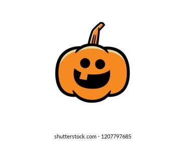 Vector icon of a pumpkin for Halloween, children's style.