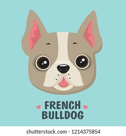 Vector Icon
Puppy French Bulldog. The dog is beige. Text: French Bulldog. Illustration in flat style.