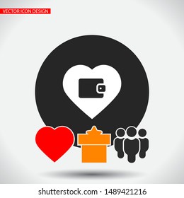 Vector icon purse 10 EPS . Lorem Ipsum Illustration design