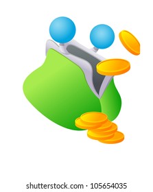 Vector icon purse and coin
