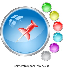 vector icon of push pin