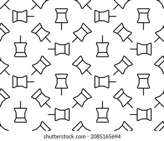 Vector icon push pin. Pin illustration seamless pattern on a white background