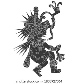 vector icon with Quetzalcoatl the Aztec god of wind and air