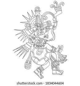 vector icon with Quetzalcoatl the Aztec god of wind and air