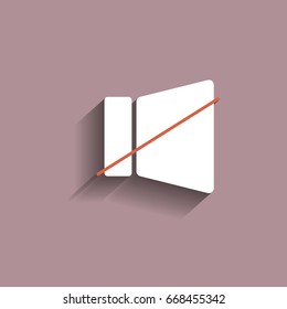 Vector icon quiet, no sound with shadow