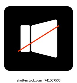 Vector icon quiet, no sound. Vector white illustration on black background