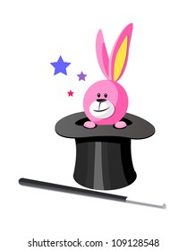 vector icon rabbit and magician hat