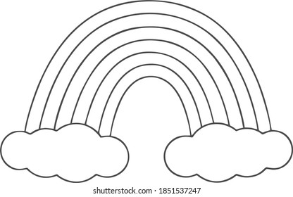 Vector icon of a rainbow with a cloud