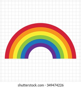 Vector icon of rainbow curve consisting of six colors