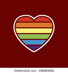 Vector icon of rainbow heart illustration, lgbt community sign - Vector