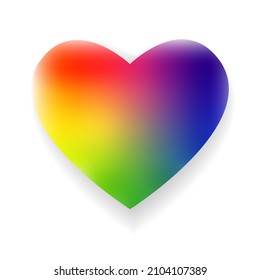 Vektorsymbol des Regenbogenherzes einzeln auf weißem Hintergrund, LGBT-Gemeinschaftszeichen. LGBT-Strichsymbol