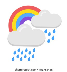 Vector icon of rainbow, weather collection