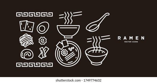 Vector icon with ramen motif