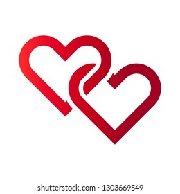 vector icon of read heart on white bgackground