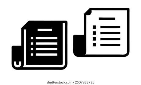 A vector icon of a receipt, representing transactions, payments, and financial records. This icon is ideal for use in finance-related projects, e-commerce designs, and business applications.