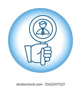 Vector icon for recruitment. An illustration representing HR, employee selection, and career opportunities.