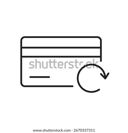 A vector icon of recurring or scheduled payments with dollar sign and arrow loop, created in line style with editable stroke