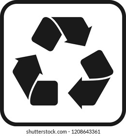 an vector icon of recycle, glyph design, black color, modern style, common public sign 