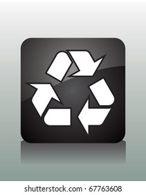 Vector icon with recycling symbol