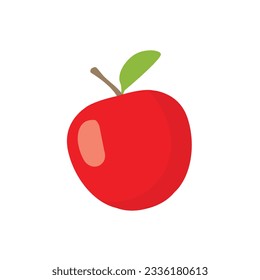 Icono del vector. manzana roja aislada en un fondo blanco.