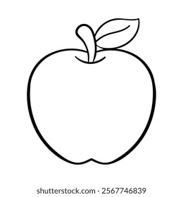 Vector icon for red apple. Minimalist design featuring a fresh apple, ideal for healthy food concepts.