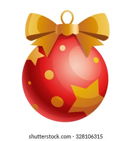Vector icon of a red christmas ball