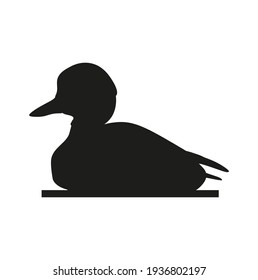 vector icon, red duck on white background